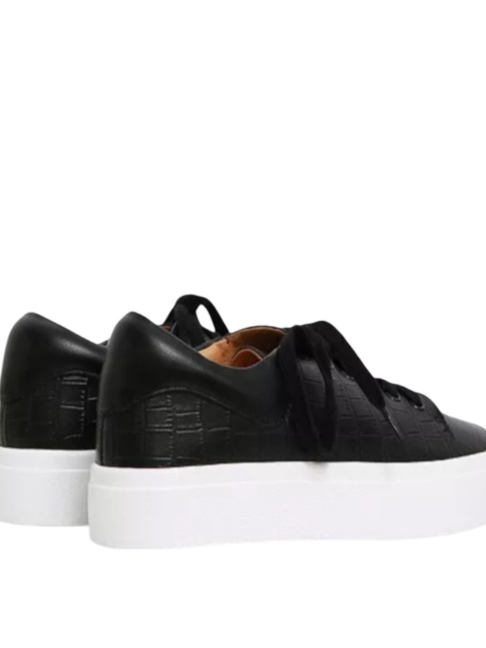 Black Low-Top Platform Sneakers for Men - Picture 2 of 4